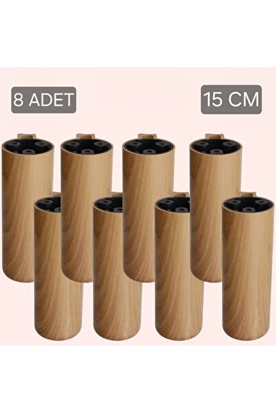 ÖZLEM PLASTİK Ayak Kapsül Bohem Açık Ceviz 15 cm Mobilya Kanepe Koltuk Baza Y...