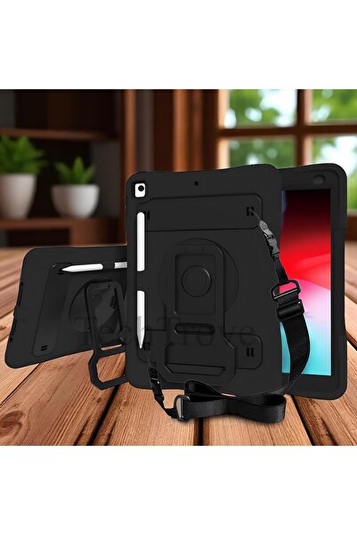 TechTrove Apple iPad 10.2 (8.Nesil) Kılıf Kalem Bölmeli Maksimum Korumalı Ask...