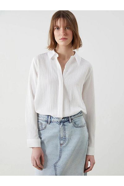 LC Waikiki Cămașă de damă Seersucker texturată