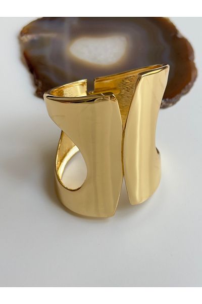YOUES JEWELRY Steel Thick Handcuff Bracelet Women's Bracelet Unisex Gold Women's Handcuffs