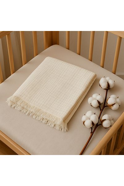 Chicsy Baby إكرو موسلين شرابة 4 طبقات موسلين 110x110 سم