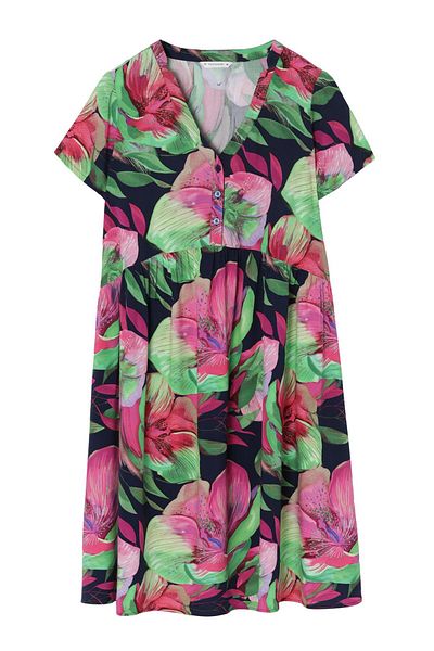 TATUUM Rochie scurta oversized cu maneci scurte si imprimeu floral Sfori