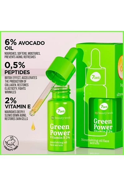 7DAYS Ser facial nutritiv 7Days GREEN POWER VITAMIN E 2% 20 ml