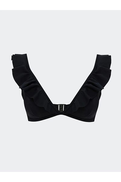 LC Waikiki Lcw Dream Black Plain Women's Bikini Top with Removable Pads