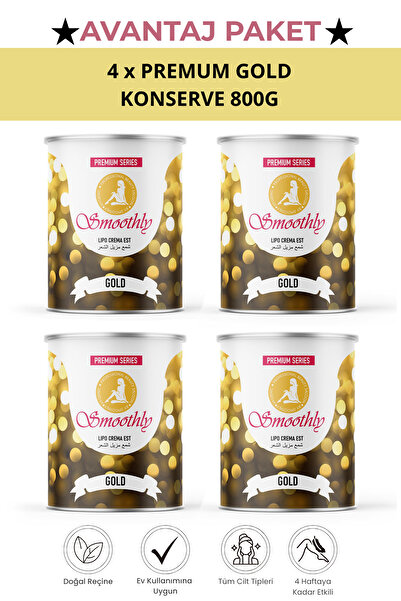 Smoothly Gold Konserve Sir Ağda Avantaj Seti 4 x Premium Gold Konserve Ağda 800g