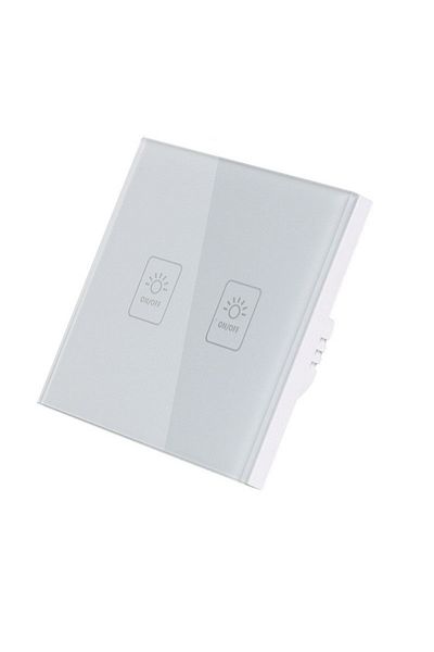 TECHSTAR ® Tg02 Touch Switch, Tempered Glass, Modern Design, Led Lighting, 2 Phases, White