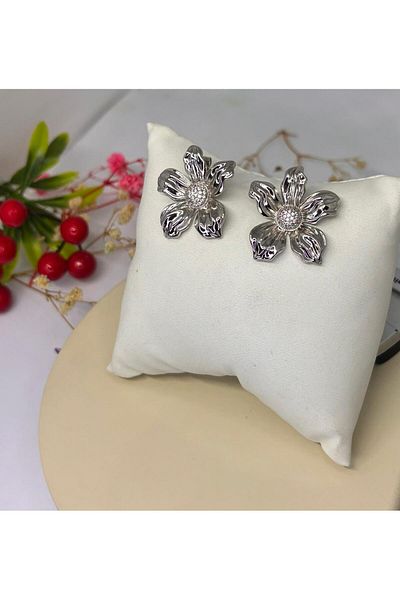 ısıkkonya Stainless Tarnish Flower Earrings [Allergy-Free Product]