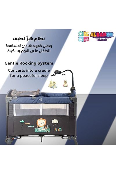 ALBADER Baby Bedside Adjustable, Baby Bed Portable Crib with Diaper Changing Table, Baby Crib
