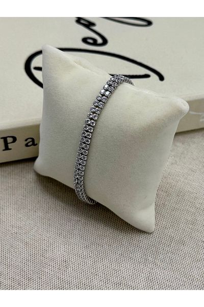 DEEPWELL Silver Color Stone Women's Steel Bracelet Dbw07