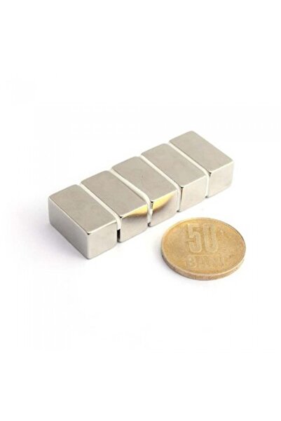 dalimag Set 5 magneti foarte puternic, tip bloc, 20 x 10 x 10 mm, gri