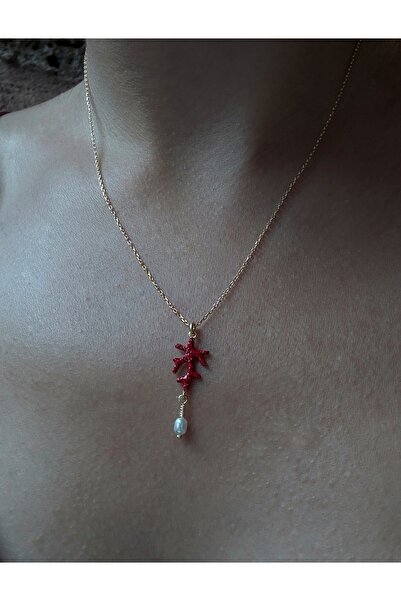 Miltonia 925s Mercan İnci Gümüş Kolye