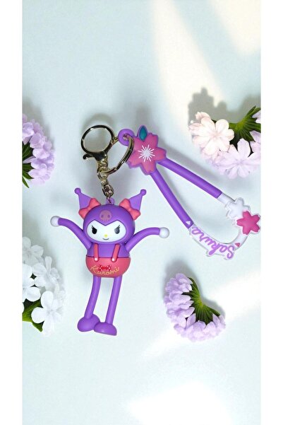 FAMEMUS ACCESSORY Breloc 3D cu șnur din silicon Kuromi de dimensiuni mari, ca...