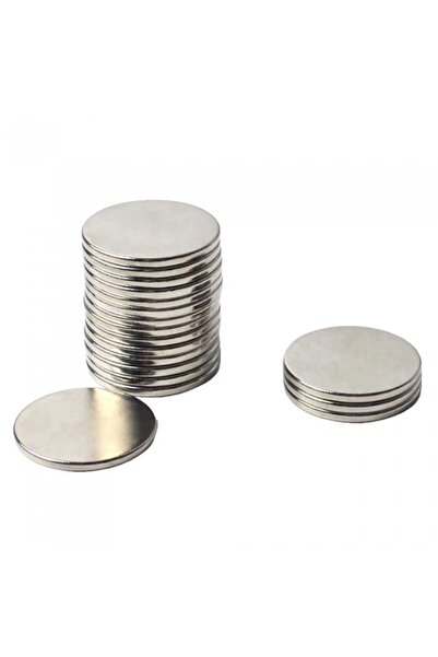 dalimag Set 20 Magneti Foarte Puternici, Gri, Disc, Simplu, 15 mm X 2 mm