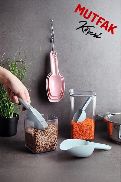 Mutfak Köşesi Alora Multi-Purpose 3-Piece Food Ladle - Food, Pulses, Spices and Detergent Spoon - Measuring Spoon Set