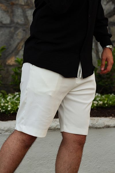beuivo Men's Comfortable Fit Ottoman Fabric Ribbed Shorts