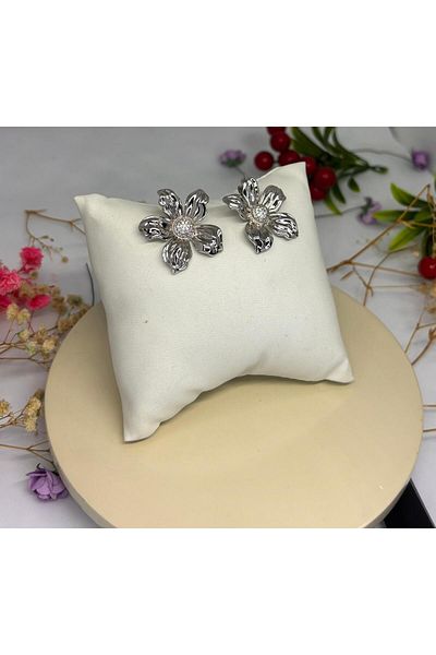 ısıkkonya Stainless Tarnish Flower Earrings [Allergy-Free Product]