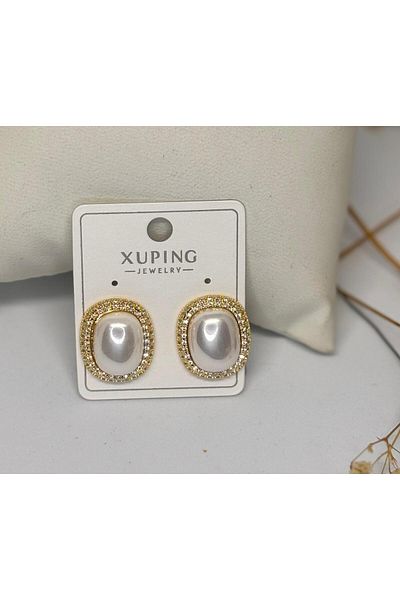 ısıkkonya Stainless Tarnish Earrings with Pearls [Non-Allergenic Product]