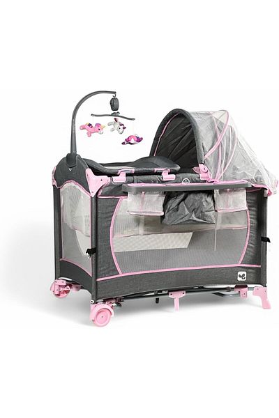 ALBADER Baby Crib For KIds, Foldable Luxury Nursery, Baby Playard With Adjustable Height, Baby Crib