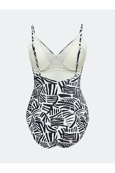 LC Waikiki Lcw Dream Black Patterned Women's Swimsuit with Removable Pads