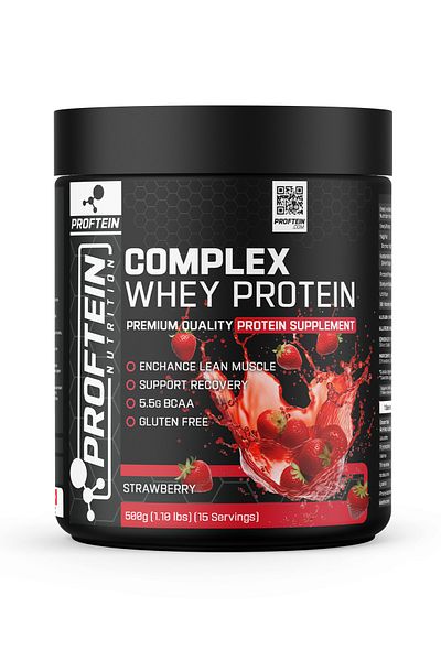 Proftein Nutrition Whey Complex Protein 500g 15 Servings Strawberry Flavored