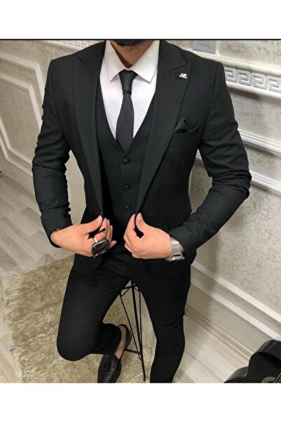 shop TAKIM ELBİSE SLIMFIT 3 PARÇA CEKET PANTOLON YELEK LİKRALİ PAMUKLU