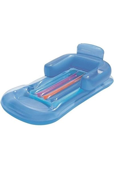 BESTWAY Inflatable pool mattress, Bestway, chaise lounge chair 150x77 cm, cup holder, blue