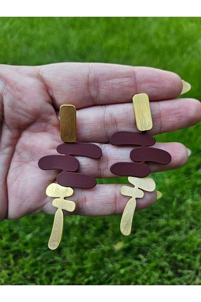 1881 STORE Colorful brass earring