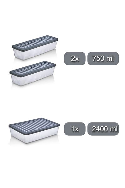 VİGENTİNO 6 Piece 2 Compartment Breakfast Set with Airproof Lid - Multi Storage Container Breakfast Set