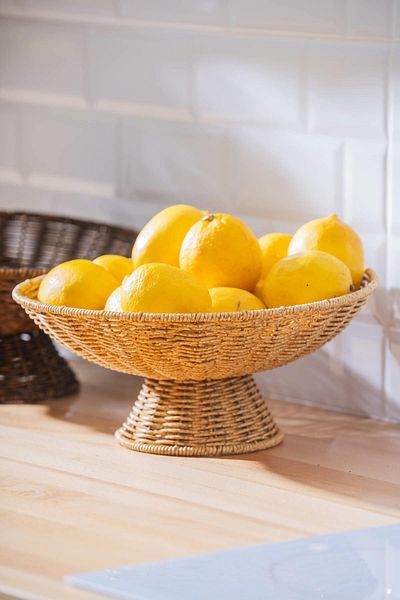 ACAR 7862 Nomad Footed Wicker Fruit Bowl 29 cm