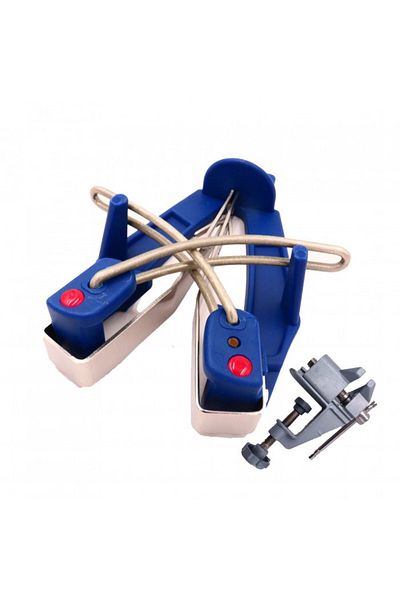 dalimag Easy Sharp Knife Sharpener with Metal Clamp, Blue/Grey