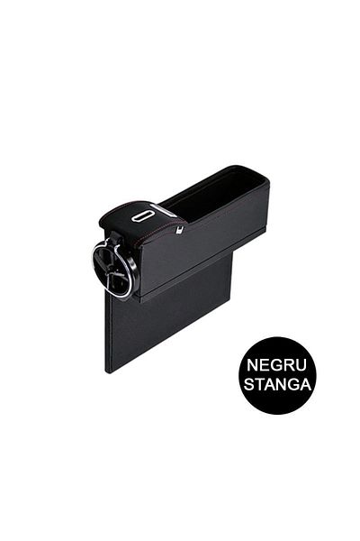 TECHSTAR Cutie organizator pentru scaun auto din piele, neagră, depozitare, stânga