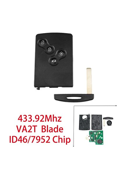 TECHSTAR Cheie auto completă Renault, Megane, Scenic, Fluence, 4 butoane, 433Mhz, cip 7952