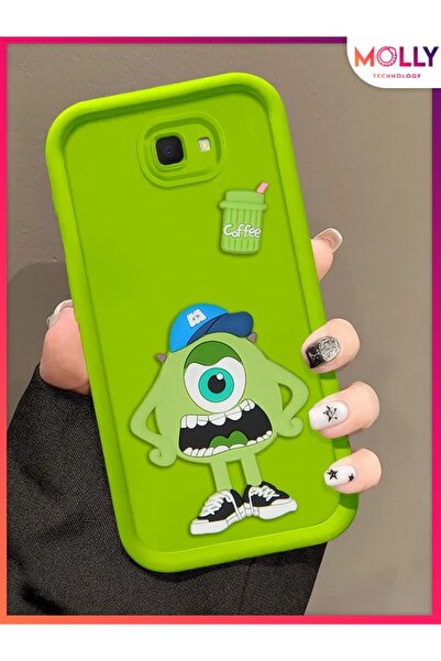 Molly Samsung Galaxy J4 PLUS Için Yeşil Kenarları Kalın 3d Kabartmalı Sevimli...