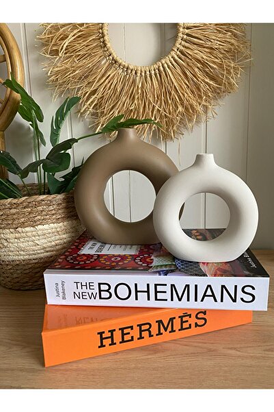 Porselian Σετ βάζο Bohemian Ring 2 τεμαχίων (ΜΕΓΑΛΟ 18Χ18 ΕΚ., ΜΙΚΡΟ 14Χ13,5 ...