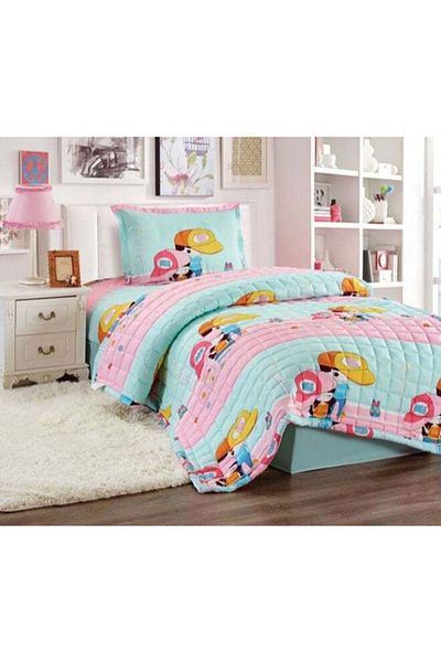 Moon Compressed Comforter Set - Single Size, 3 Pieces, Microfiber, Multicolor