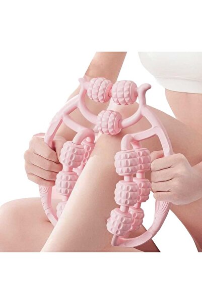 Imported Flexible Quality Massager 15 Wheel Adjustable Lymph Roll Pink Leg Arm Cellulite