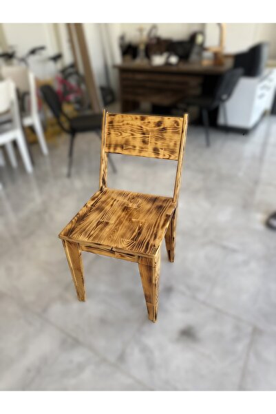 Store Ahşap sevenlere masif panel vernikli yakma standart boy sandalye