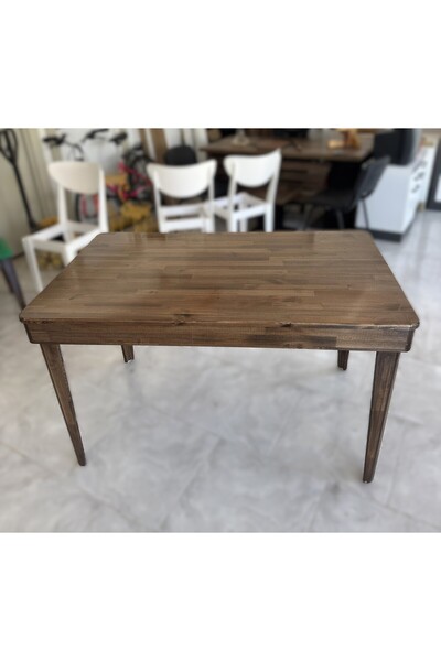Store Ev ofis balkon teras yemek çay kahve ahşap masif panel vernikli yemek masası