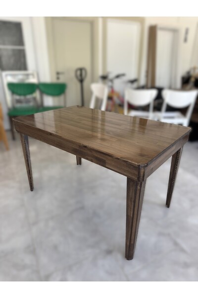 Store Ev ofis balkon teras yemek çay kahve ahşap masif panel vernikli yemek masası