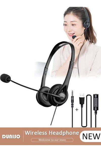 Generic DUNISO Microphone Headphone with Noise Canceling Headphones for Office, Meetings, Chat, Call Centers