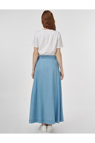 KYR Lyocell Αναδιπλώμενη Φούστα Παγωμένο Μπλε