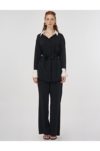 Kayra Polka Dot Patterned Double Suit Black