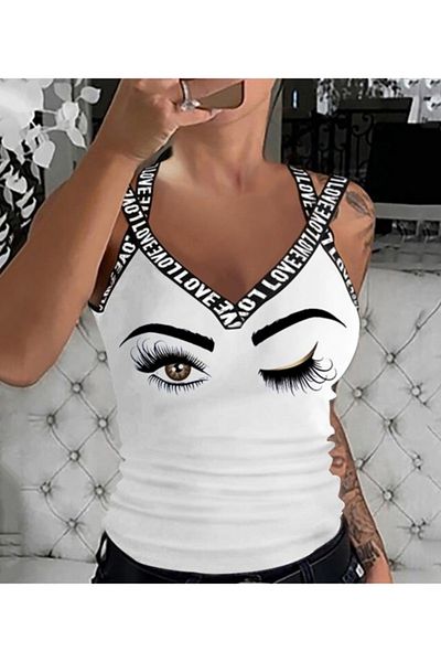 Kokosh moda Γυναικεία μπλούζα βισκόζης με στάμπα στα μάτια