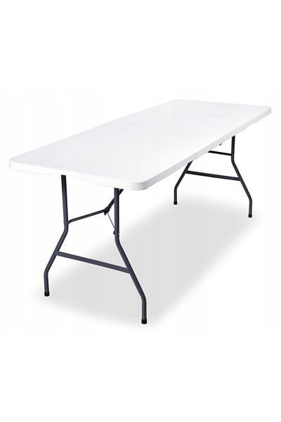 JollyMag White folding table, for garden, camping or fishing, suitcase type, JollyMag, SC02, 70x180 cm