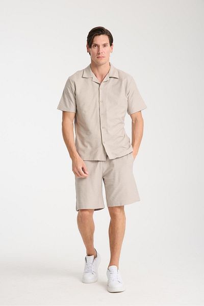 Store Men's 100% Cotton Shorts and Short Sleeve Polo Shirt Set - Comfortable and Stylish Summer
