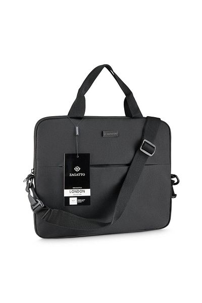 zagatto Laptop bag 15.6”, black, 29x40x4.2 cm, waterproof, trolley strap, front zip pocket, ZG89