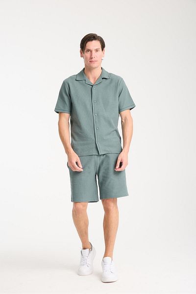 Store Men's Cotton Shorts and Shirt Set - Comfortable and Soft 100% Cotton Fabric, Summer and Daily Use Set