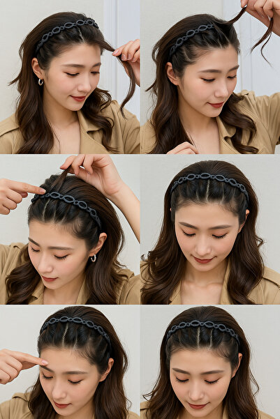 TAYEM Saç Bükücü Mandallı Taç, Saç Dekoratörü, Saç Şekillendirici, Siyah Taç