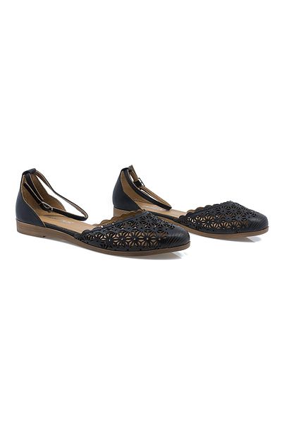 Caspiansea Women's ballet flats, Caspian, Cas-182, casual, genuine leather, black, 39