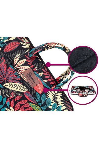 zagatto Geantă de laptop pentru femei, 14”, cu imprimeu floral multicolor, buzunar din pluș pentru laptop, curea reglabilă, ZG628